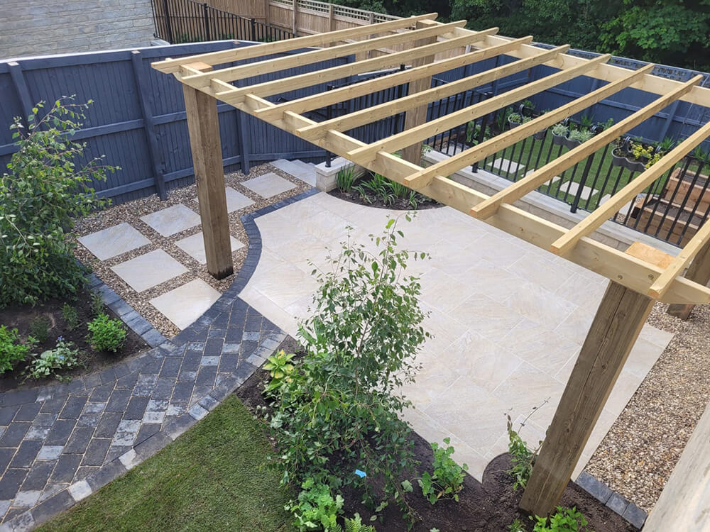 Garden Design Harrogate - Pergola, Seating Area, Raised Beds