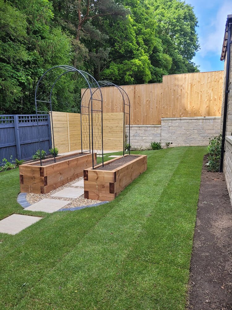 Garden Design Harrogate - Pergola, Seating Area, Raised Beds